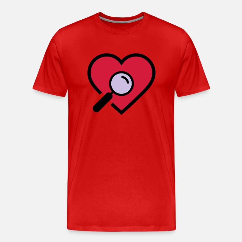 Herzuntersuchung Lupe - Männer Premium Bio T-Shirt - Rot