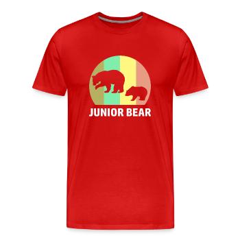 Papa und Sohn Partnerlook - Männer Premium Bio T-Shirt - Rot - Vorne - Damien (186cm)