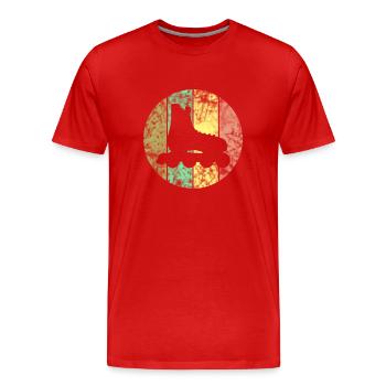Inliner Inline Skates Skater - Men's Premium Organic T-Shirt - red - Front - Damien (186cm)