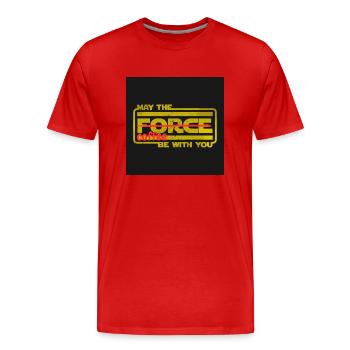 May the coffee be with you. - Men's Premium Organic T-Shirt - red - Front - Damien (186cm)