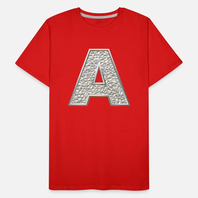 A, letter, letter A, initial, initial A, monogram, Men's Premium Organic T-Shirt