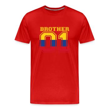 frère frère 01 roi Colombie - T-shirt bio Premium Homme - rouge - Devant - Damien (186cm)