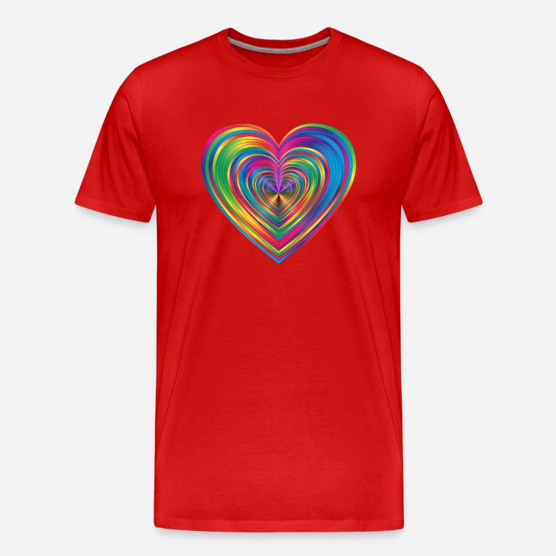 Regenbogen herz - Männer Premium Bio T-Shirt - Rot