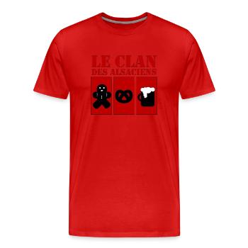 Le clan des Alsaciens - T-shirt bio Premium Homme - rouge - Devant - Damien (186cm)