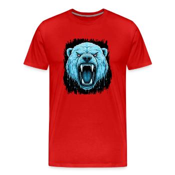 climate change happy present idea capitalist books - Men's Premium Organic T-Shirt - red - Front - Damien (186cm)