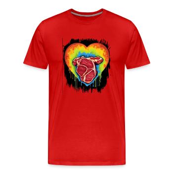 Déclaration anti-guerre famille Hippie Festival anniversaire - T-shirt bio Premium Homme - rouge - Devant - Damien (186cm)