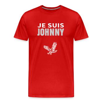 Je suis Johnny aigle - T-shirt bio Premium Homme - rouge - Devant - Damien (186cm)