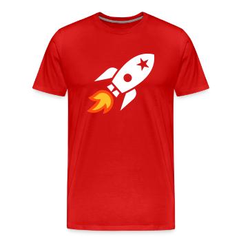 Rocket - Men's Premium Organic T-Shirt - red - Front - Damien (186cm)