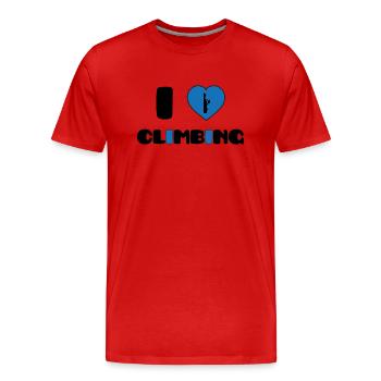 I Love Climbing - T-shirt bio Premium Homme - rouge - Devant - Damien (186cm)
