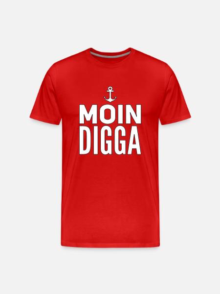 Moin Digga Hamburg - Men's Premium Organic T-Shirt - red