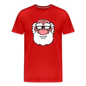 grandpa old grandpa daddy horn glasses beard nerd geek - Men's Premium Organic T-Shirt - red - Front - Damien (186cm)