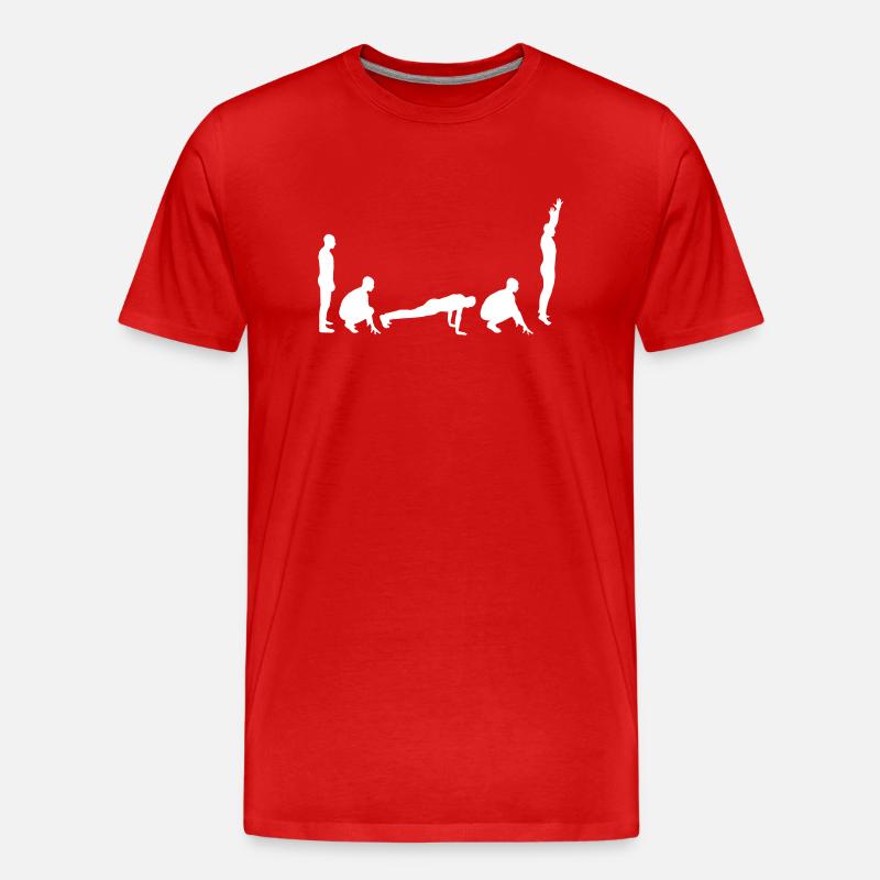 Evolution - Burpee - Männer Premium Bio T-Shirt - Rot