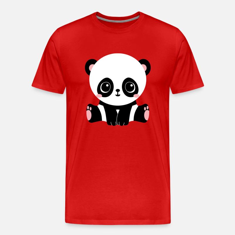 Panda - Männer Premium Bio T-Shirt - Rot
