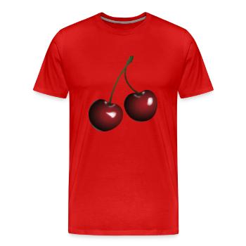 cherries - Men's Premium Organic T-Shirt - red - Front - Damien (186cm)