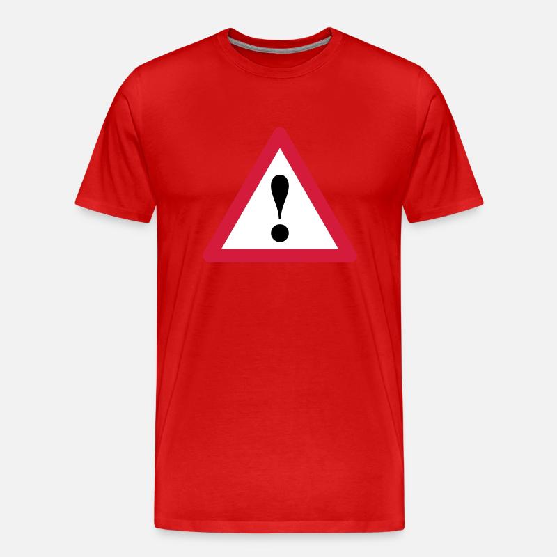 Schild Ausrufezeichen - Männer Premium Bio T-Shirt - Rot