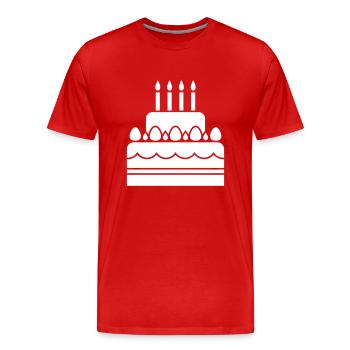 Torte - Geburtstag - Männer Premium Bio T-Shirt - Rot - Vorne - Damien (186cm)