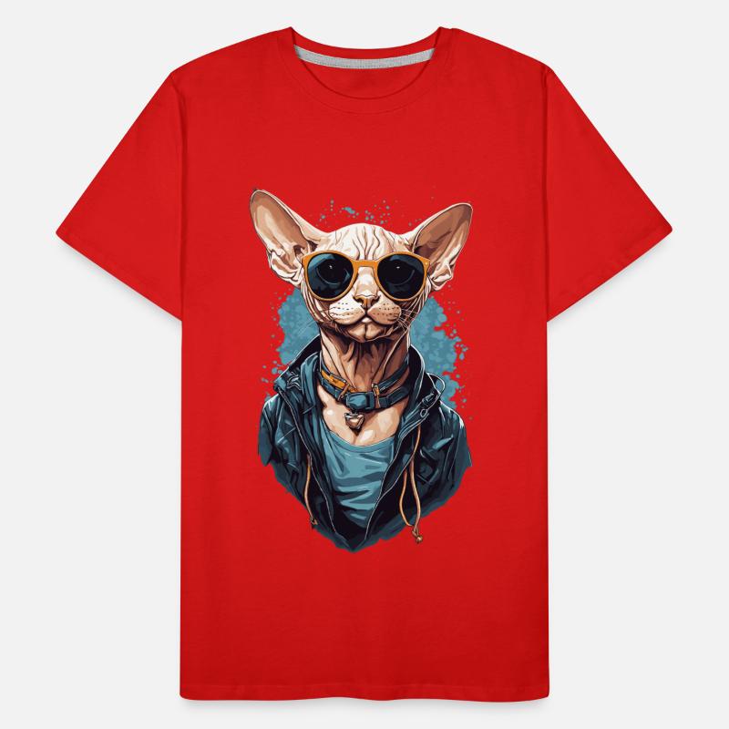Cool Sphinx Cat Modern Cat Design Men's Premium Organic T-Shirt