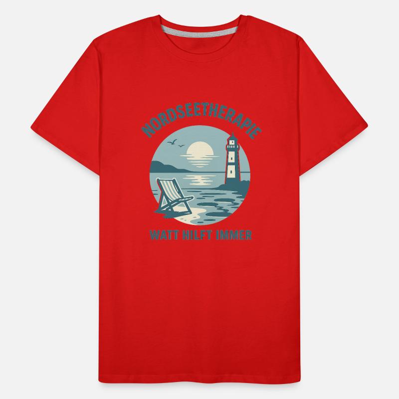 Nordseetherapie - Watt hilft immer Männer Premium Bio T-Shirt