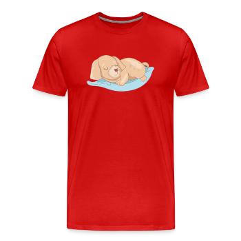Golden Retriever sur les oreillers - T-shirt bio Premium Homme - rouge - Devant - Damien (186cm)
