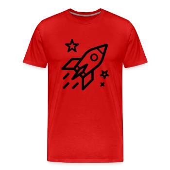 rocket - Men's Premium Organic T-Shirt - red - Front - Damien (186cm)