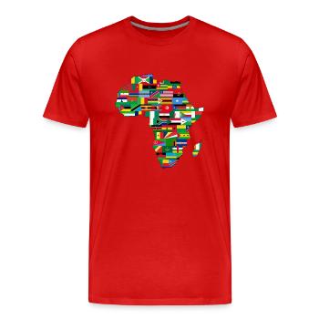 AFRICA AFRICA CONTINENT GIFTS - Men's Premium Organic T-Shirt - red - Front - Damien (186cm)