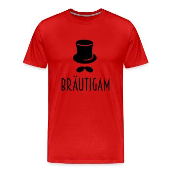 Groom (young girl saying goodbye) - Men's Premium Organic T-Shirt - red - Front - Damien (186cm)