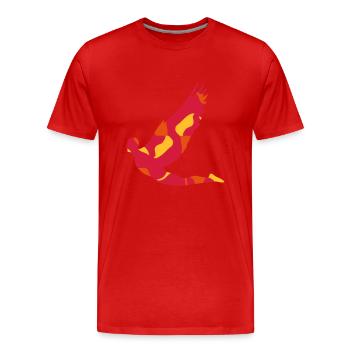 IKARUS / ANGEL - CAMO / CAMOUFLAGE - Männer Premium Bio T-Shirt - Rot - Vorne - Damien (186cm)