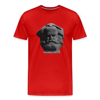 Karl Marx - Chemnitzer Nischel - Männer Premium Bio T-Shirt - Rot - Vorne - Damien (186cm)