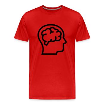Pensée, cerveau, cerveau - T-shirt bio Premium Homme - rouge - Devant - Damien (186cm)
