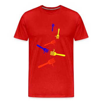 Symbole spaghetti - T-shirt bio Premium Homme - rouge - Devant - Damien (186cm)