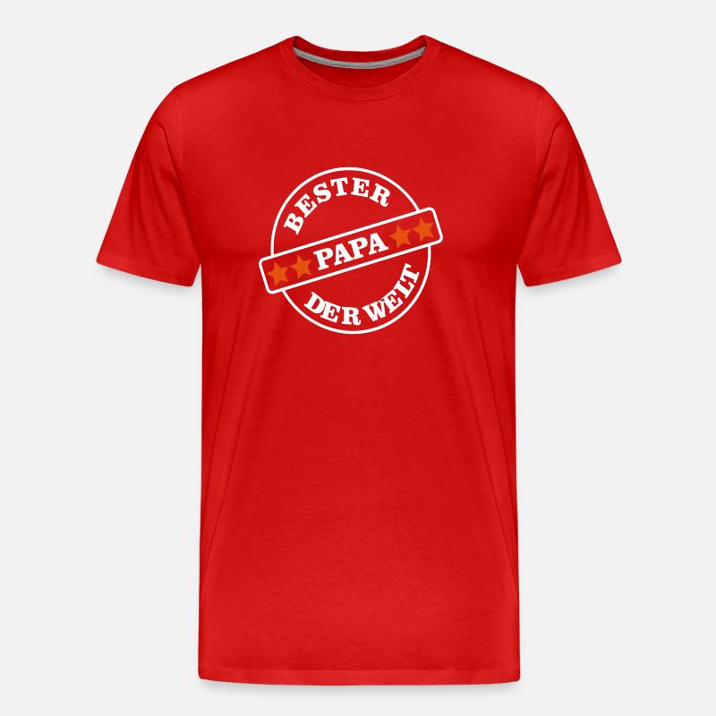 Bester Papa der Welt - Männer Premium Bio T-Shirt - Rot