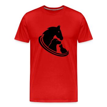 Logo de vétérinaires animaux guérisseurs - T-shirt bio Premium Homme - rouge - Devant - Damien (186cm)