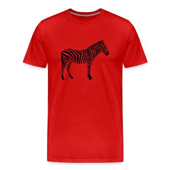 Zebra - Männer Premium Bio T-Shirt - Rot - Vorne - Damien (186cm)