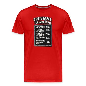 Office saying work colleagues stupid information - Men's Premium Organic T-Shirt - red - Front - Damien (186cm)