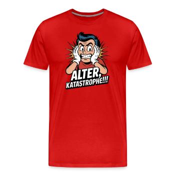 Âge, Désastre Facepalm - T-shirt bio Premium Homme - rouge - Devant - Damien (186cm)