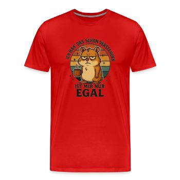 Hamster je m’en fiche bureau dictons drôles - T-shirt bio Premium Homme - rouge - Devant - Damien (186cm)