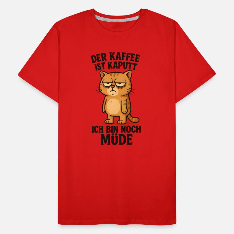 Le café est cassé Chat matinal T-shirt bio Premium Homme