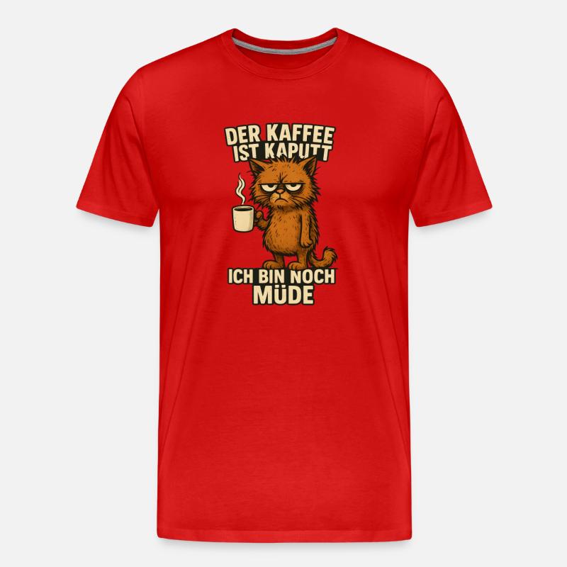 Ich bin müde Kaffee Spruch - Männer Premium Bio T-Shirt - Rot