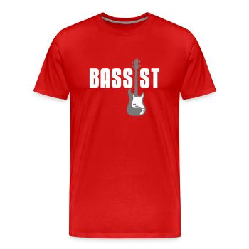 bassist - T-shirt bio Premium Homme - rouge - Devant - Damien (186cm)