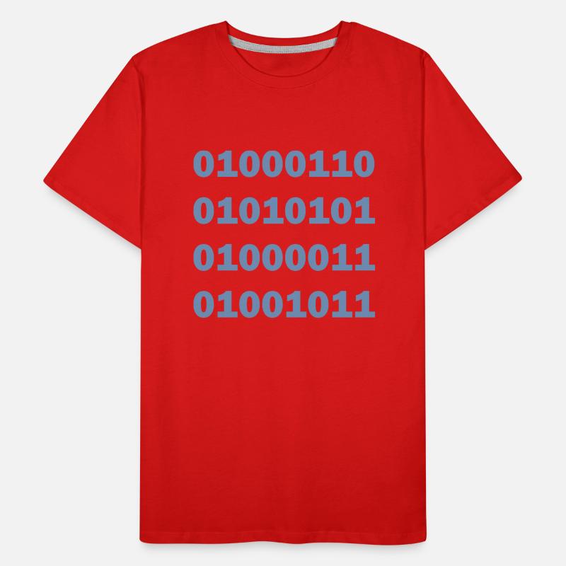 Binary Code Fuck Men's Premium Organic T-Shirt