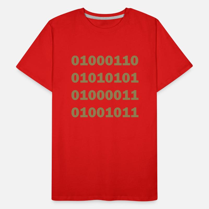 Binary Code Fuck Men's Premium Organic T-Shirt