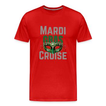 Mardi Gras Cruise 2024 Passende Familienfeier - Männer Premium Bio T-Shirt - Rot - Vorne - Damien (186cm)
