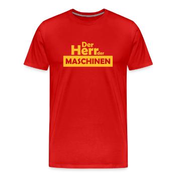 der herr der maschinen - Männer Premium Bio T-Shirt - Rot - Vorne - Damien (186cm)