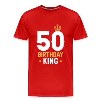 50. Geburtstag Mann Geschenk - Männer Premium Bio T-Shirt - Rot - Vorne - Damien (186cm)