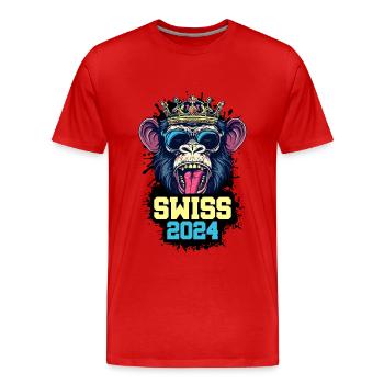 Suisse 2024 Monkey Swiss - T-shirt bio Premium Homme - rouge - Devant - Damien (186cm)
