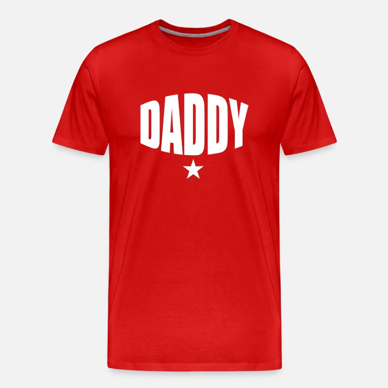 1 time DADDY - Männer Premium Bio T-Shirt - Rot