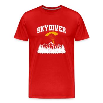 Fallschirm Fallschirmspringer Parachuter Vintage - Männer Premium Bio T-Shirt - Rot - Vorne - Damien (186cm)