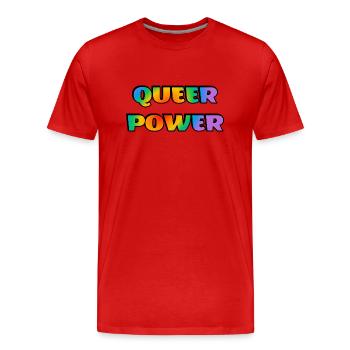Queere Macht - Männer Premium Bio T-Shirt - Rot - Vorne - Damien (186cm)