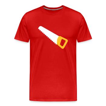 Scie - T-shirt bio Premium Homme - rouge - Devant - Damien (186cm)