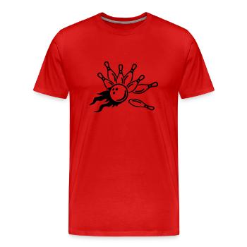 Bowling - Men's Premium Organic T-Shirt - red - Front - Damien (186cm)